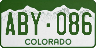 CO license plate ABY086