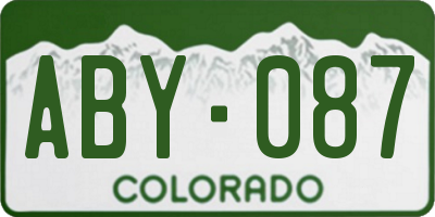 CO license plate ABY087