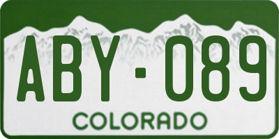CO license plate ABY089