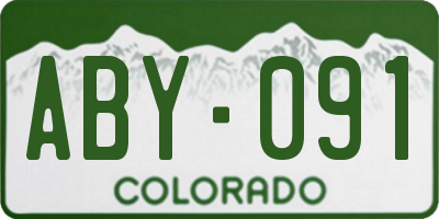 CO license plate ABY091
