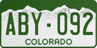 CO license plate ABY092