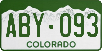 CO license plate ABY093
