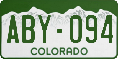 CO license plate ABY094