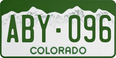 CO license plate ABY096