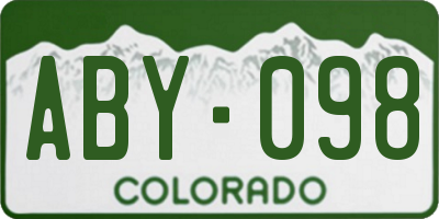 CO license plate ABY098