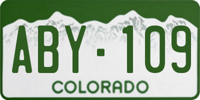CO license plate ABY109