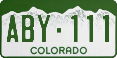 CO license plate ABY111