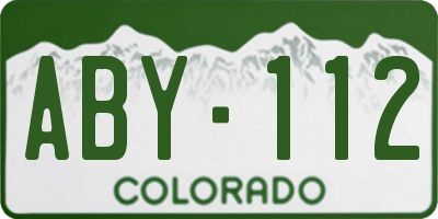 CO license plate ABY112