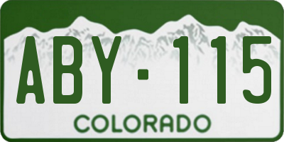 CO license plate ABY115