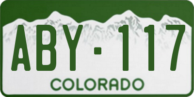 CO license plate ABY117