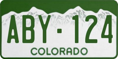CO license plate ABY124