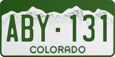 CO license plate ABY131