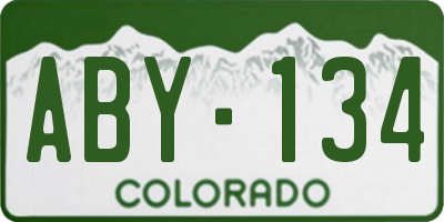 CO license plate ABY134