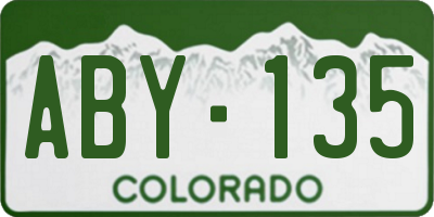 CO license plate ABY135