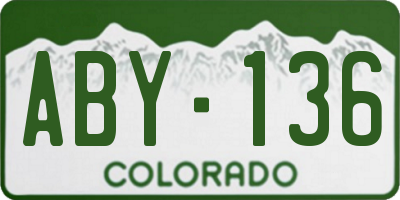 CO license plate ABY136