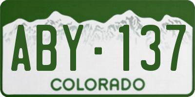 CO license plate ABY137
