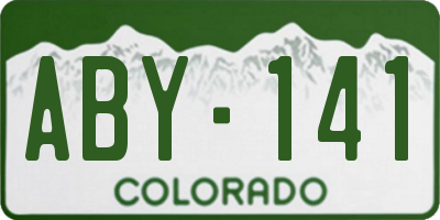 CO license plate ABY141
