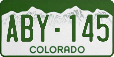 CO license plate ABY145