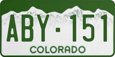 CO license plate ABY151