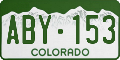CO license plate ABY153