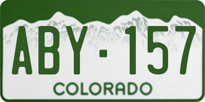CO license plate ABY157