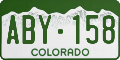 CO license plate ABY158