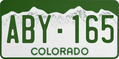 CO license plate ABY165