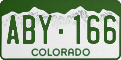 CO license plate ABY166