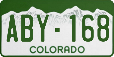 CO license plate ABY168