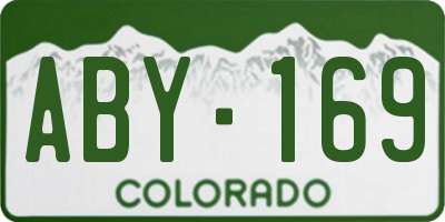 CO license plate ABY169