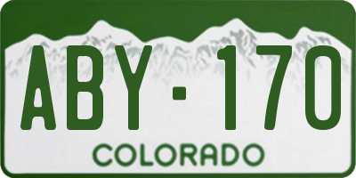 CO license plate ABY170