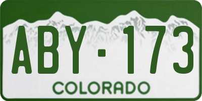CO license plate ABY173