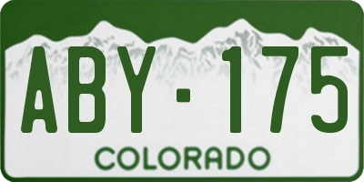 CO license plate ABY175