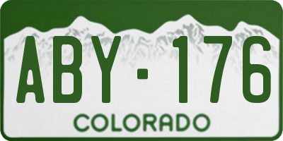 CO license plate ABY176
