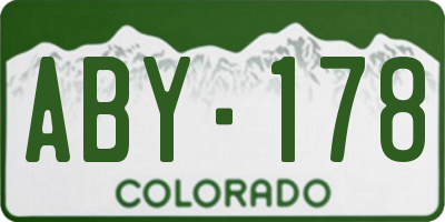 CO license plate ABY178