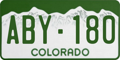 CO license plate ABY180