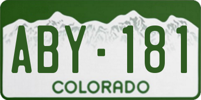 CO license plate ABY181