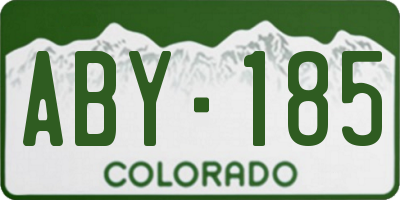 CO license plate ABY185