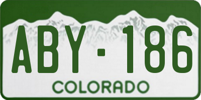 CO license plate ABY186