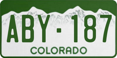 CO license plate ABY187