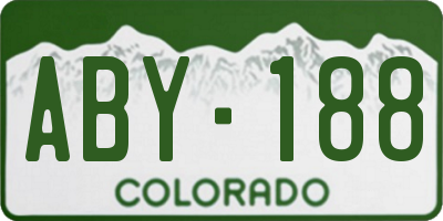 CO license plate ABY188