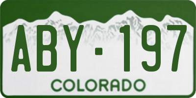 CO license plate ABY197