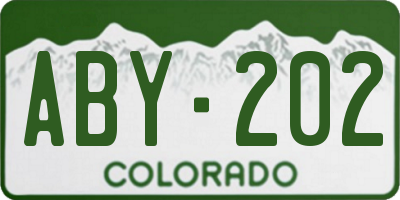 CO license plate ABY202