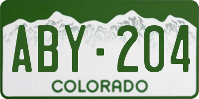 CO license plate ABY204