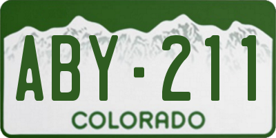 CO license plate ABY211
