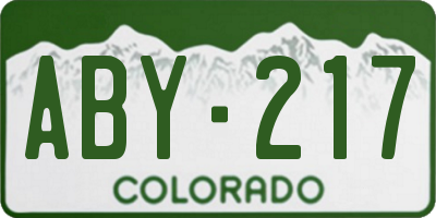 CO license plate ABY217