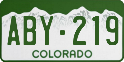 CO license plate ABY219