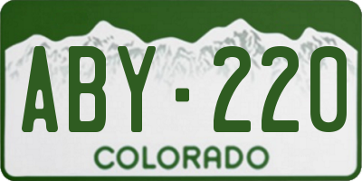 CO license plate ABY220