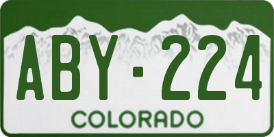 CO license plate ABY224