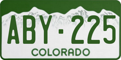 CO license plate ABY225